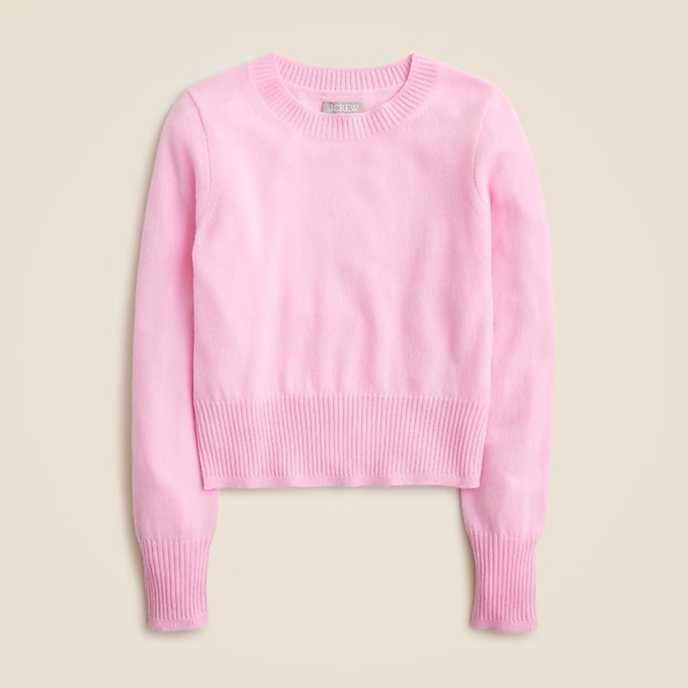 NWT J. Crew DARK Pink CASHMERE Crew Neck Sweater - Picture 2 of 7